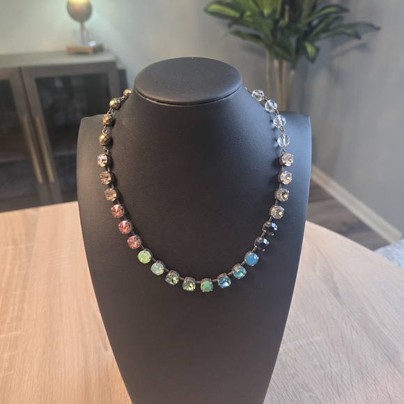 Sabika Blue, Green, Turqouise, Black, Brown And Beaded Choker Necklace-MINT! - Picture 8 of 10